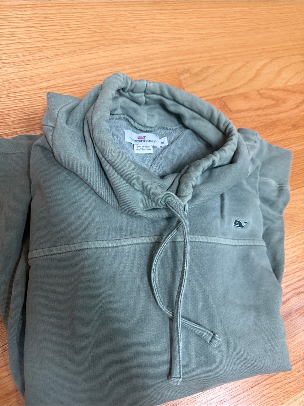 Vineyard Vines stonewashed green cowlneck terry sweatshirt